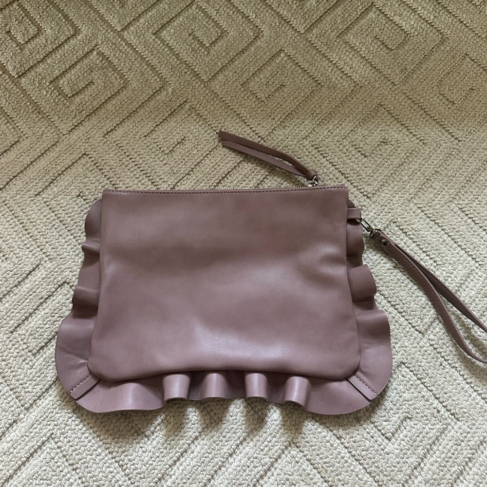 Purple leather clutch